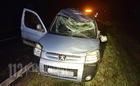 Szarvassal ütközött és szántóföldre csapódott egy Peugeot a 8-as főúton, Duka közelében