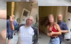 Lány földre lökése és baseball ütős férfi fenyegetőzése videón 