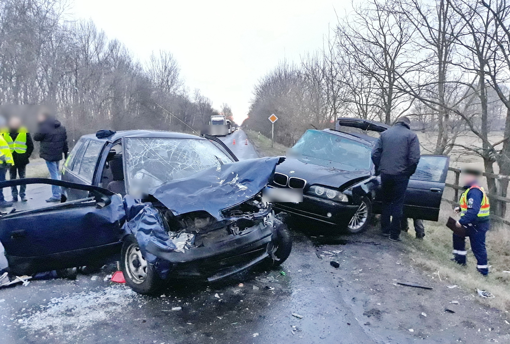 Halálos baleset Debrecen és Hajdúsámson között 2018. januárjában Fotó: Hajhdú Bihar MRFK
