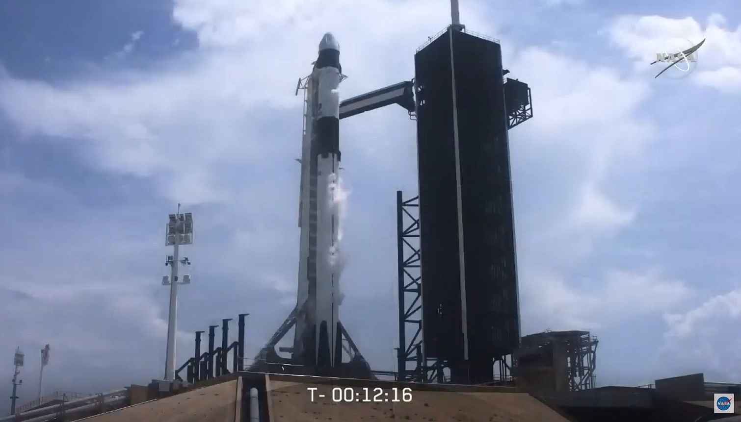 Néhány perccel az indítás előtt - Forrás NASA TV