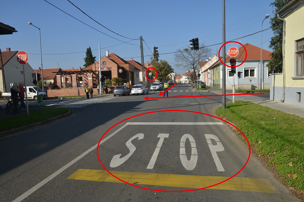 A Stop-tábla jól látható, mégis sok a baleset ebben a kereszteződésben