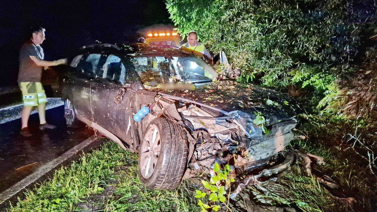 Fák közé csapódott egy Audi Hosszúperesztegnél - a három gyerek sérülés nélkül megúszta