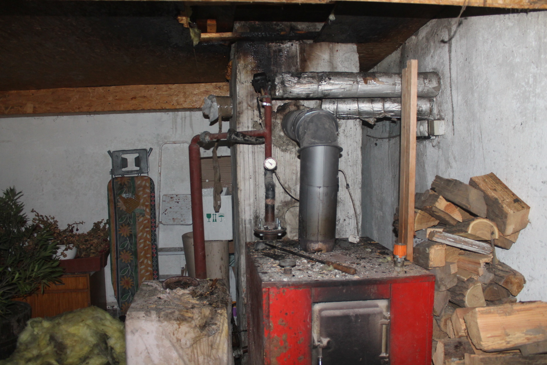 Kazánház mennyezete égett Bükön