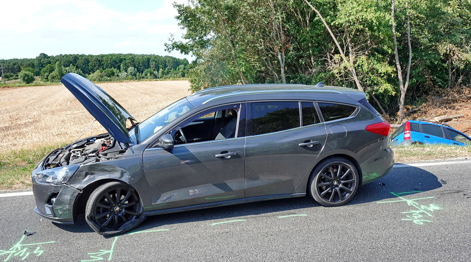 Lerepített az útról egy Fiatot egy Hyundai Sitke közelében, a 834-es főúton