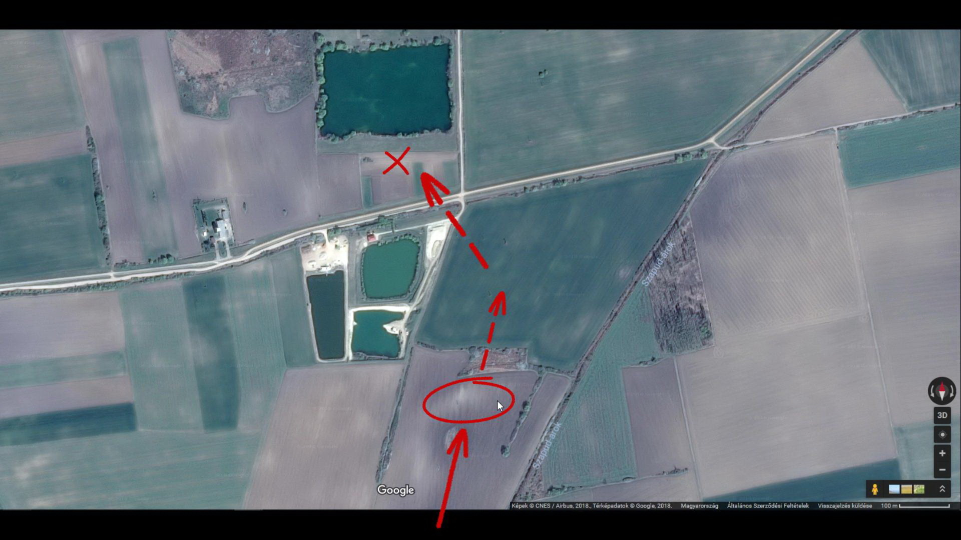 A műholdkép forrása: Google Maps