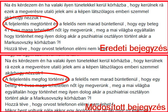 A hozzátartozó megkeresésünk után módosította bejegyzését és többé nem válaszolt nekünk