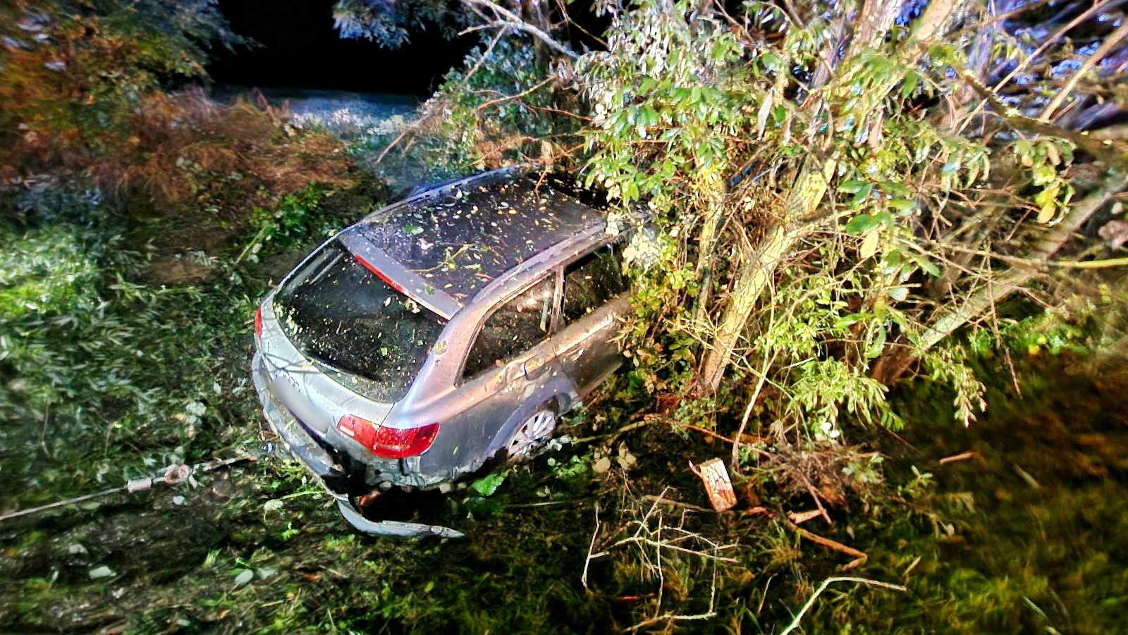 Fák közé csapódott egy Audi Hosszúperesztegnél - a három gyerek sérülés nélkül megúszta
