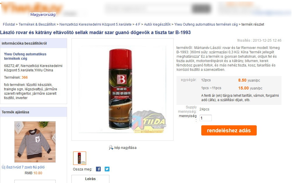 László rovar és kátrány eltávolító