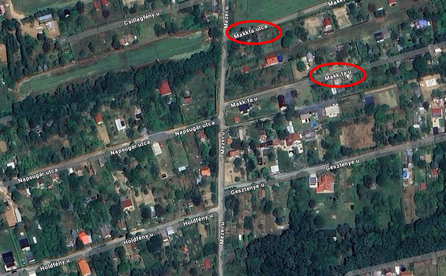 Makkfa utca Forrás: Google Maps