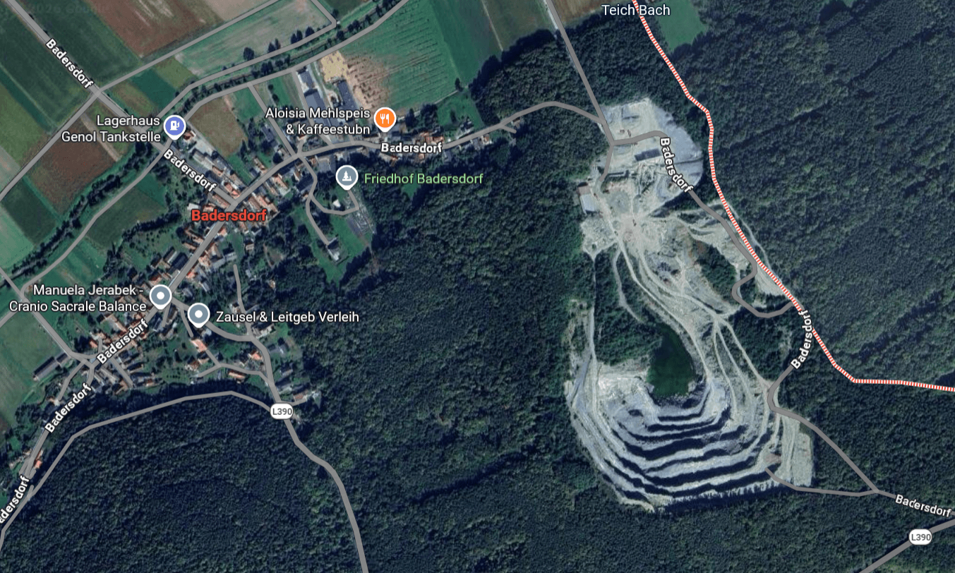A badersdorfi bánya Kép: Google Maps