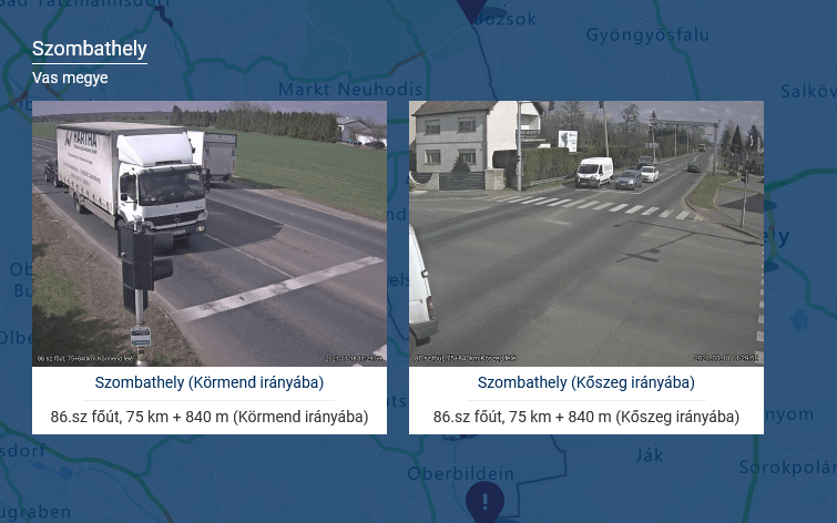 Webkamerakép az Útinform-on