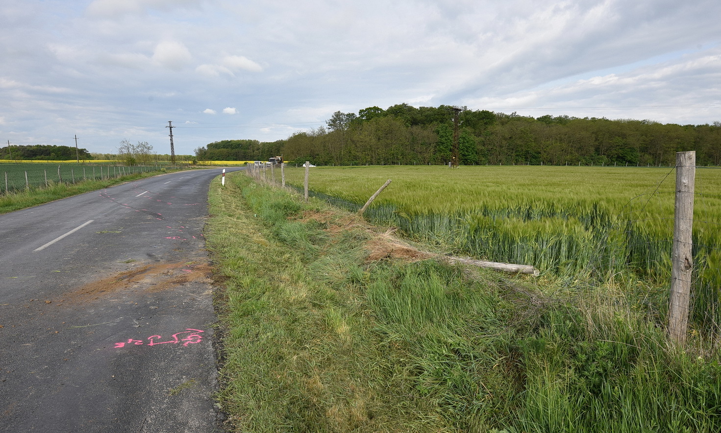 Kerítésnek hajtott és felborult a kisteherautó