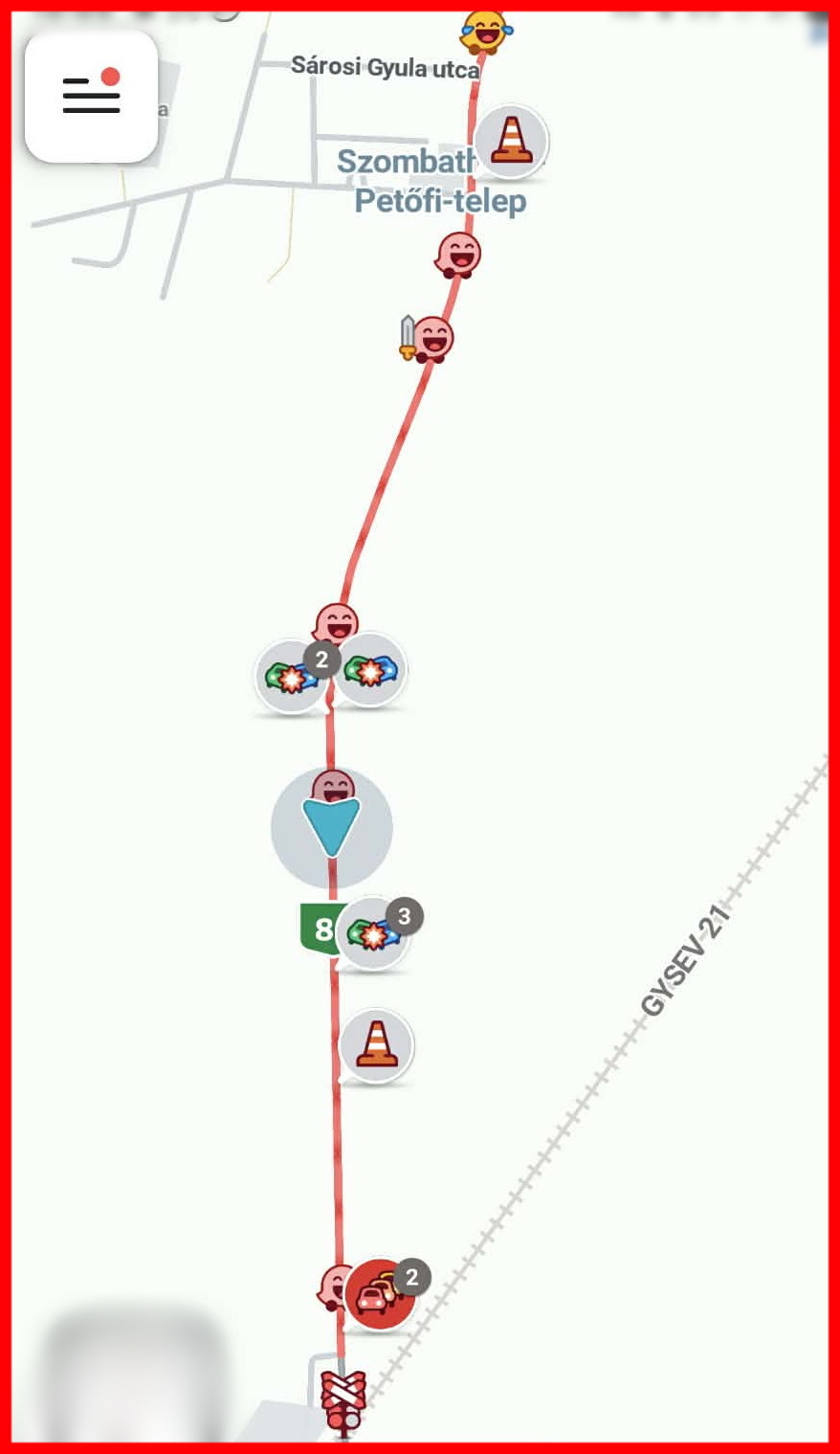 Tórlódunk, Waze! Képernyőkép: Waze közösségi navigáció