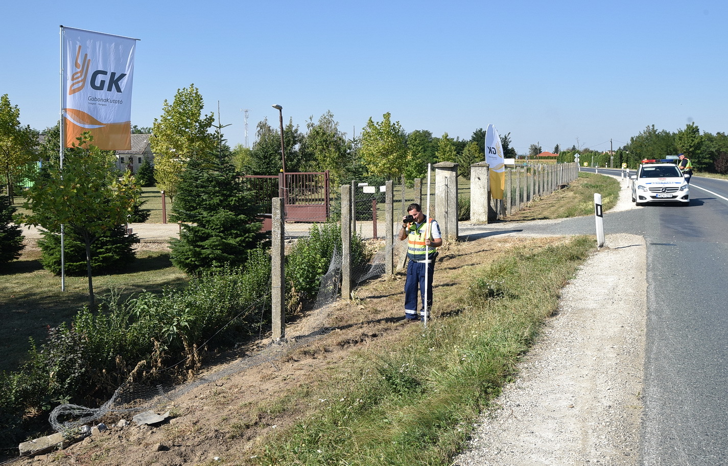 Betonoszlopokat döntött egy Ford a 87-es főúton