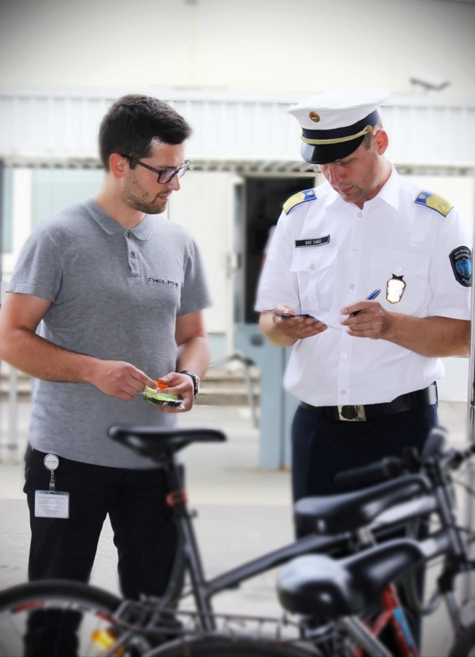 Munkába érkező bicikliseket ellenőriztek a rendőrök 4.