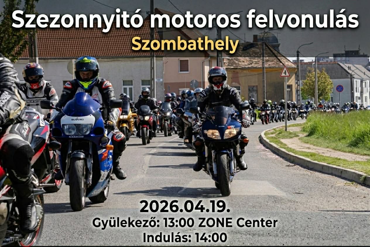 Szezonnyitó motoros felvonulás Szombathelyen Forrás: a szervezők