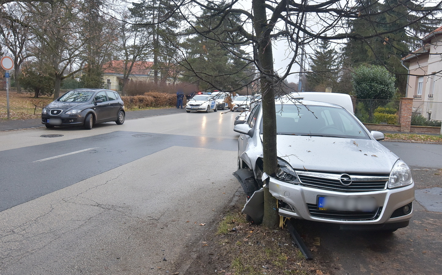 Fának ütközött egy Opel Szombathelyen, a Gagarin úton