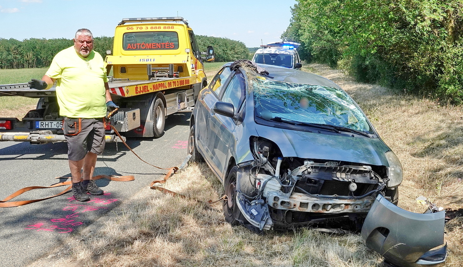Kanyarban hajtott padkára, majd felborult egy Toyota Bucsu közelében