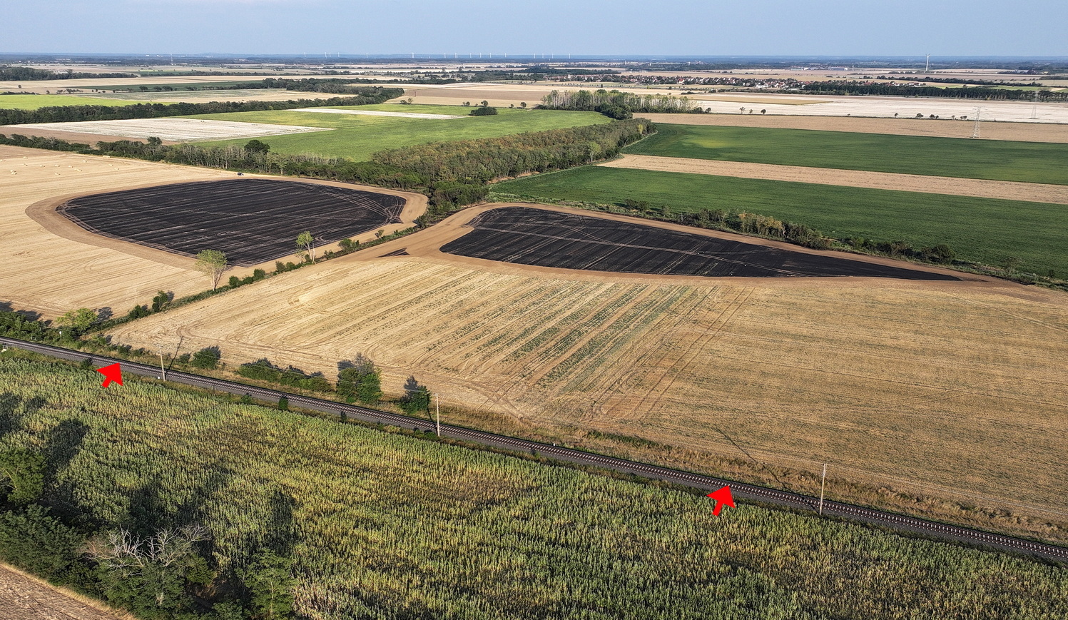 Tarlótűz nyoma Szombathely közelében