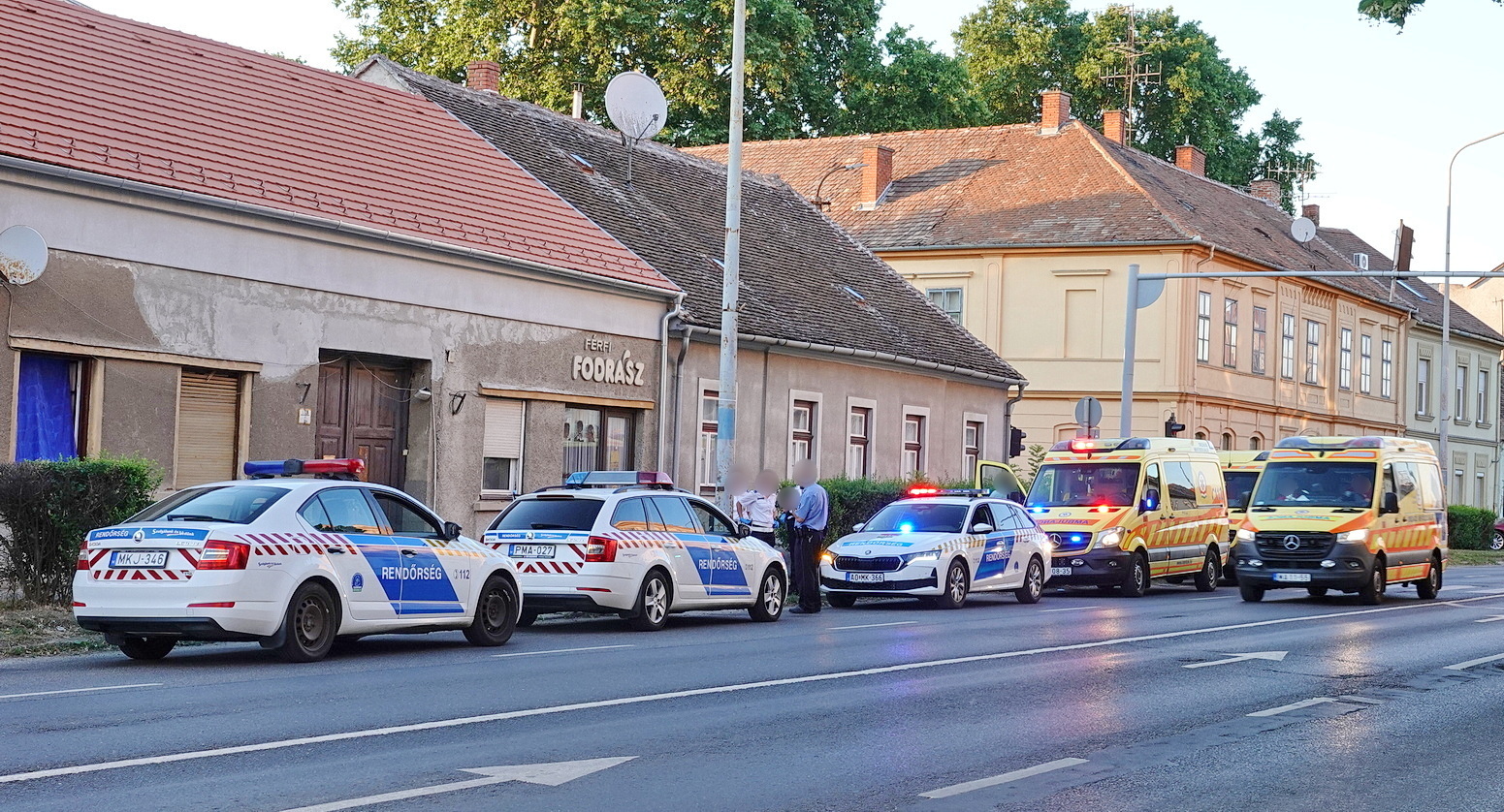 Szerelemféltés miatt fröcskölhetett a vér egy szombathelyi utcán - több embert elszállítottak a helyszínről