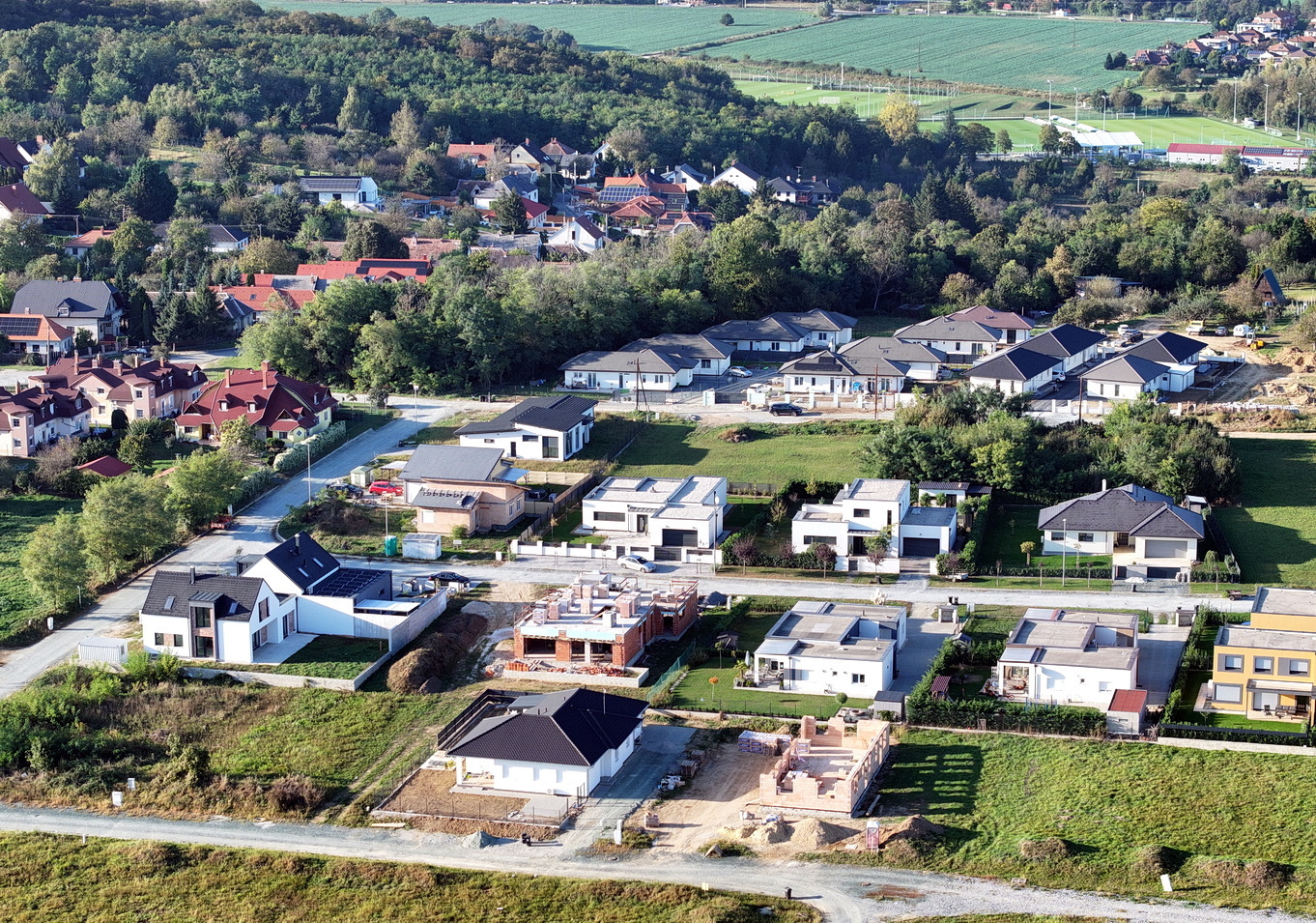 Szombathely új része, légifelvételen