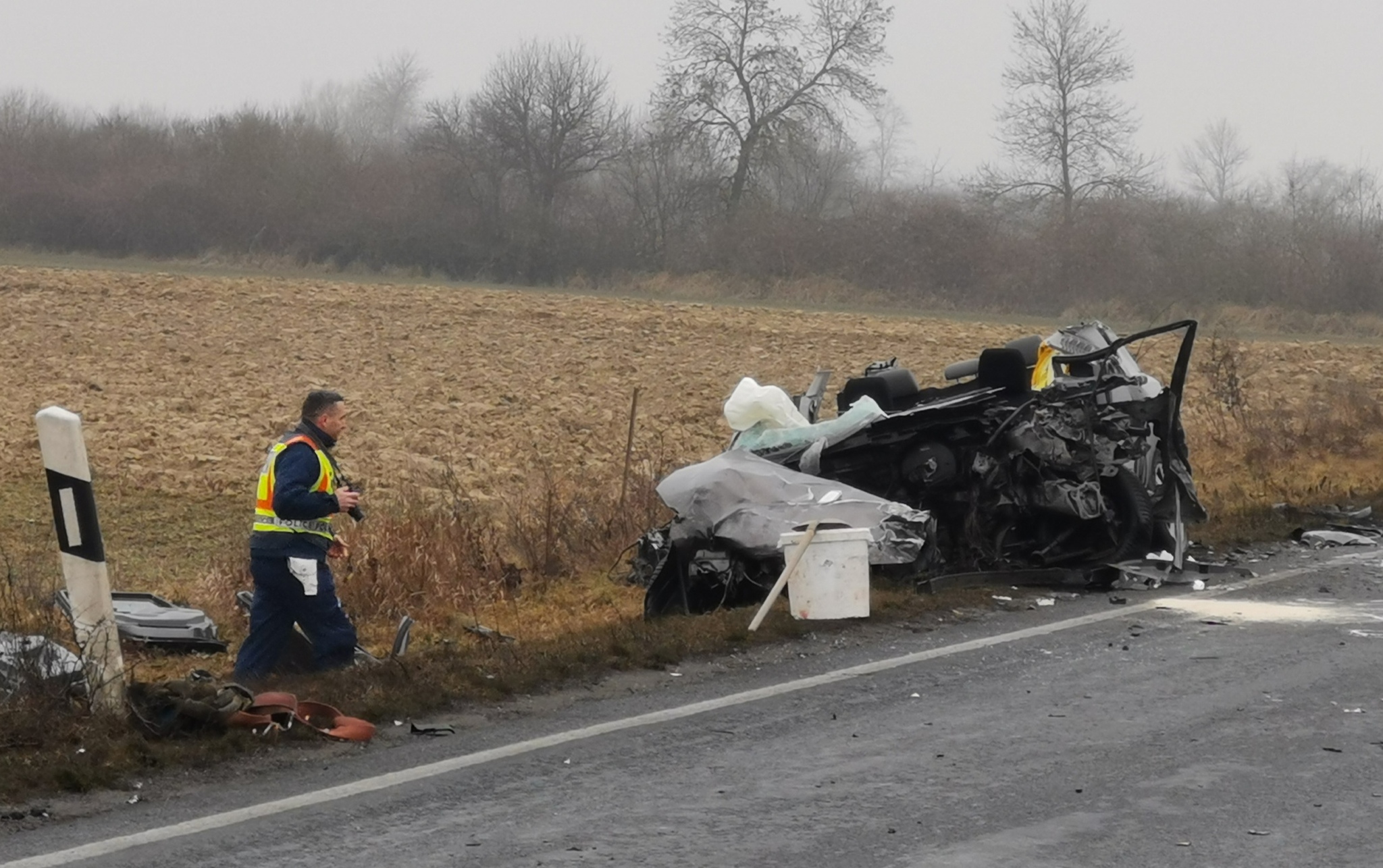 Halálos baleset Balogunyom közelében - Fotó: Tánczos Mihály