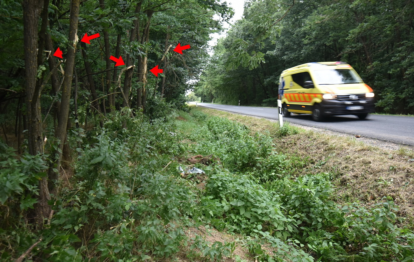 Az árokból még a levegőbe emelkedett a Peugeot