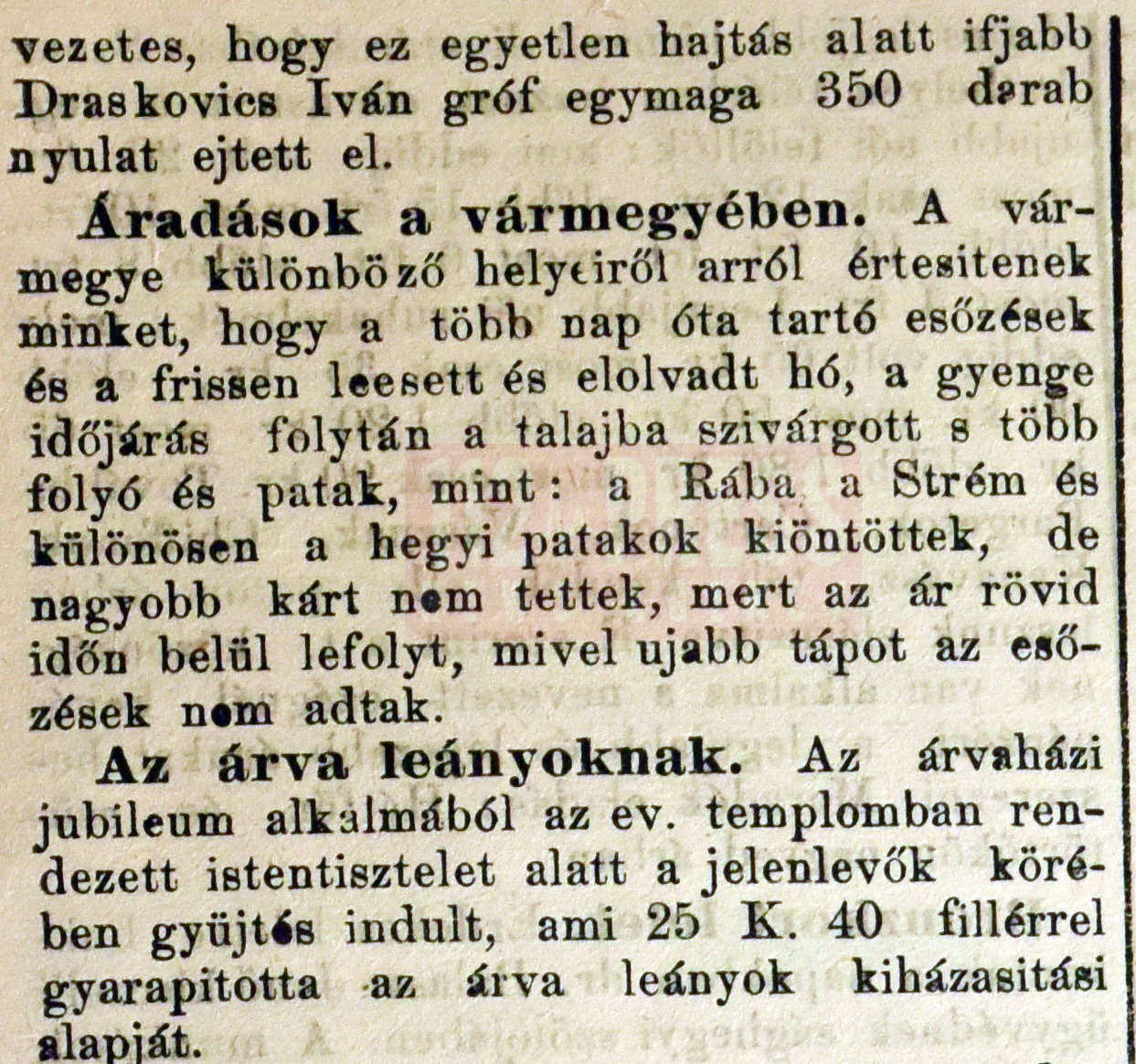 Áradások és  árva lányok