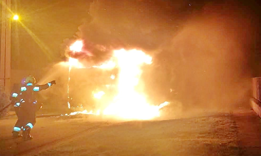 Busztűz Celldömölkön Fotó: Celldömölk ÖTP