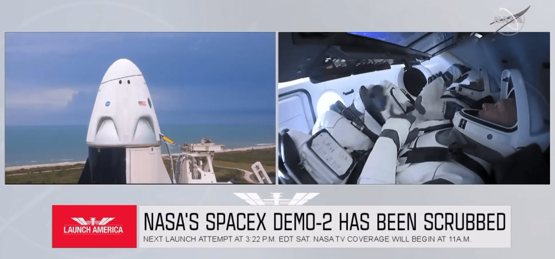 A start elhalasztása után - Forrás: NASA TV