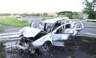Kiégett egy VW a ráfutásos baleset után