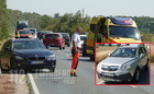 Áttért a felezővonalon és BMW-vel ütközött egy Opel a 87-es főúton - később rosszul lett a melegben az okozó