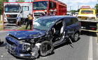 Kamera rögzítette az ütközést: Ford ütközött MAN tartályautóval a 86-os főúton, Szombathely közelében