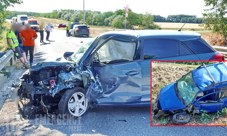Lerepített az útról egy Fiatot egy Hyundai Sitke közelében, a 834-es főúton