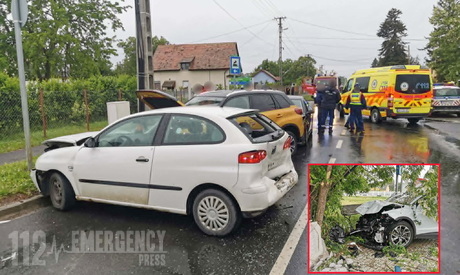 Nagy rombolást végzett egy Audi - a gázra lépett a fék helyett a sofőr