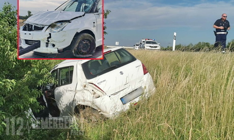 Árokba csapódott egy Suzuki az M86-os autóúton, Vát közelében 